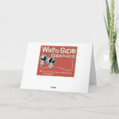 Mid-Century House Christmas Kaart: Rood Feestdagen Kaart (Achterkant)