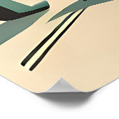 Mid Century Interieurontwerp Woonkamer bij Zonsopg Poster (Hoek)