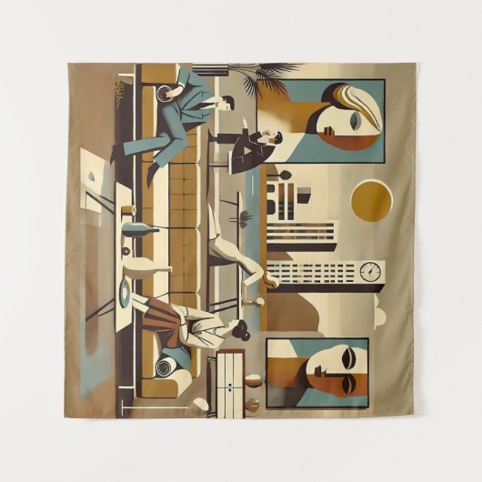 Mid Century Interior Design Art Lounge Wandkleed (Voorkant (horizontaal))