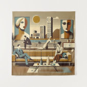 Mid Century Interior Design Art Lounge Wandkleed (Voorkant)