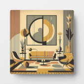 Mid Century Interior Design Autumn Hues Livingroom Fotoplaat (Voorkant)