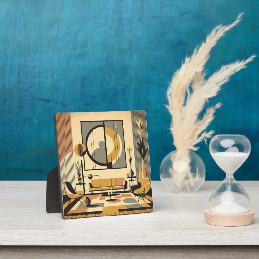 Mid Century Interior Design Autumn Hues Livingroom Fotoplaat (Insitu)