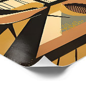 Mid Century Interior Design Autumn Hues Livingroom Perfect Poster (Hoek)