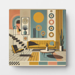 Mid Century Interior Design Desert Livingroom Fotoplaat