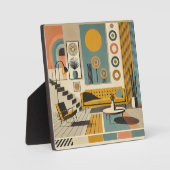 Mid Century Interior Design Desert Livingroom Fotoplaat (Voorkant)