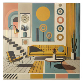 Mid Century Interior Design Desert Livingroom Tegeltje