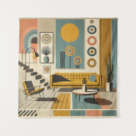 Mid Century Interior Design Desert Livingroom Wandkleed