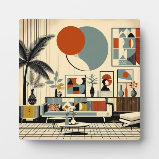 Mid Century Interior Design Eclipse Livingroom Fotoplaat (Voorkant)