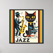 Mid Century Jazz Age HepCat Black Cat Canvas Afdruk (Voorkant)