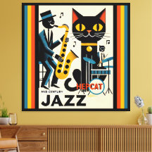 Mid Century Jazz Age HepCat Black Cat