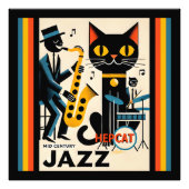 Mid Century Jazz Age HepCat Black Cat Foto Afdruk (Voorkant)