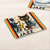 Mid Century Jazz Age HepCat Black Cat Kartonnen Onderzetters (Schuin)