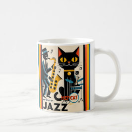 Mid Century Jazz Age HepCat Black Cat Koffiemok