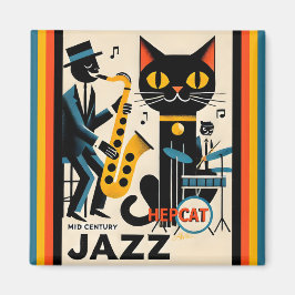 Mid Century Jazz Age HepCat Black Cat Magneet