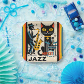 Mid Century Jazz Age HepCat Black Cat Papieren Bordje (Feest)