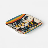 Mid Century Jazz Age HepCat Black Cat Papieren Bordje (Gebogen)