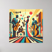 Mid Century Jazz Age Kwartet Canvas Afdruk (Voorkant)