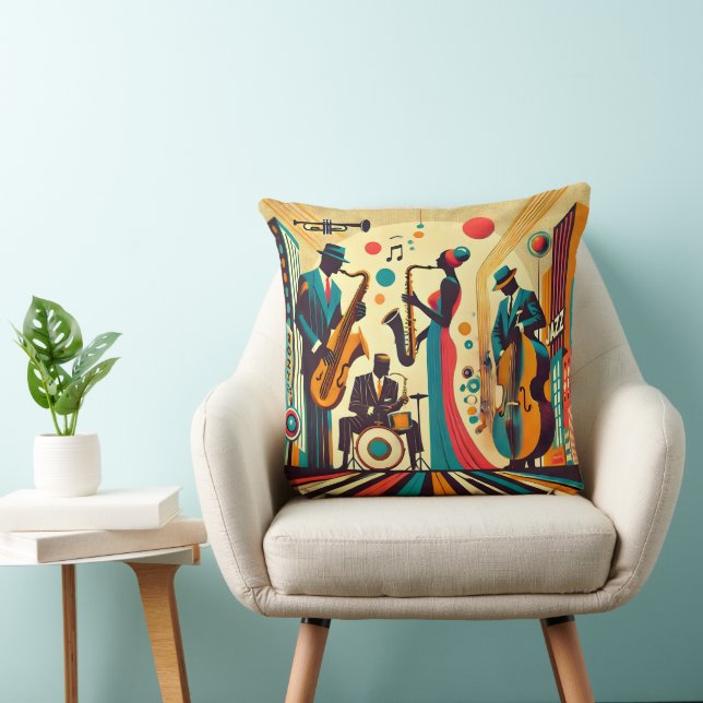Mid Century Jazz Age Kwartet Kussen (Stoel)