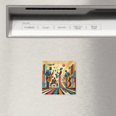 Mid Century Jazz Age Kwartet Magneet (Insitu (Vaatwasser))