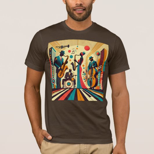 Mid Century Jazz Age Kwartet T-shirt (Voorkant)