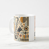 Mid Century Jazz Age Minimalist Art Saxofoon Koffiemok (Voorkant links)