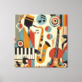 Mid Century Jazz Age Modern Minimalist Trio Canvas Afdruk (Voorkant)
