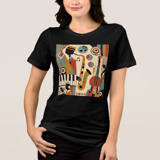 Mid Century Jazz Age Modern Minimalist Trio Tri-Blend Shirt (Voorkant)