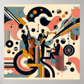 Mid Century Jazz Age Psychedelic Trio Poster (Voorkant)