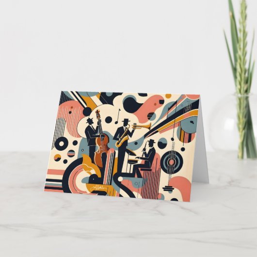 Mid Century Jazz Age psychedelisch trio Kaart (Voorkant)