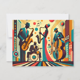 Mid Century Jazz Age Quartet Briefkaart