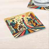 Mid Century Jazz Age Quartet Kartonnen Onderzetters (Schuin)