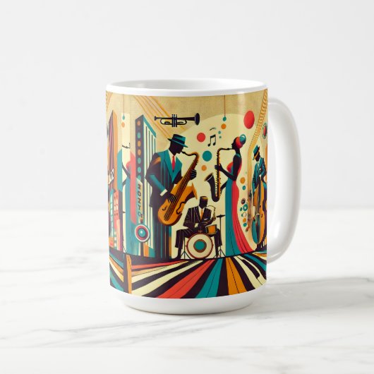 Mid Century Jazz Age Quartet Koffiemok (Voorkant rechts)