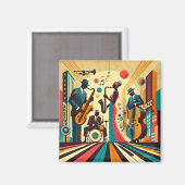 Mid Century Jazz Age Quartet Magneet (Voorkant / Achterkant)