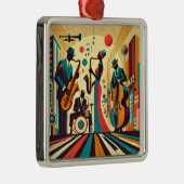 Mid Century Jazz Age Quartet Metalen Ornament (Rechts)