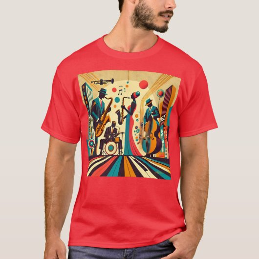 Mid Century Jazz Age Quartet T-shirt (Voorkant)