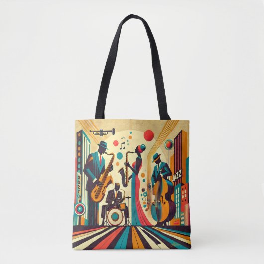 Mid Century Jazz Age Quartet Tote Bag (Voorkant)