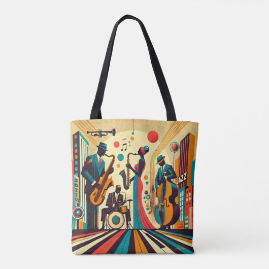 Mid Century Jazz Age Quartet Tote Bag (Achterkant)