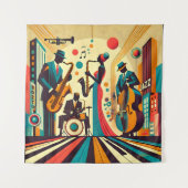 Mid Century Jazz Age Quartet Wandkleed (Voorkant)