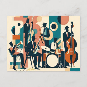 Mid Century Jazz Age Sextet Briefkaart