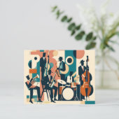 Mid Century Jazz Age Sextet Briefkaart (Staand voorkant)