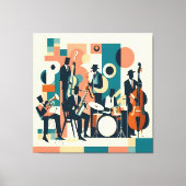Mid Century Jazz Age Sextet Canvas Afdruk (Voorkant)
