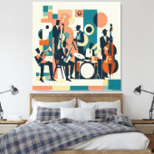 Mid Century Jazz Age Sextet Canvas Afdruk (Insitu (Slaapkamer))