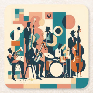 Mid Century Jazz Age Sextet Kartonnen Onderzetters
