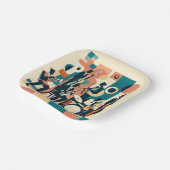 Mid Century Jazz Age Sextet Papieren Bordje (Gebogen)