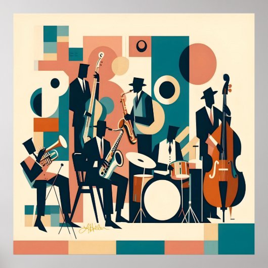 Mid Century Jazz Age Sextet Poster (Voorkant)