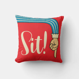 Mid- Century Jazzy Pointing Hand/Finger Manicule Kussen