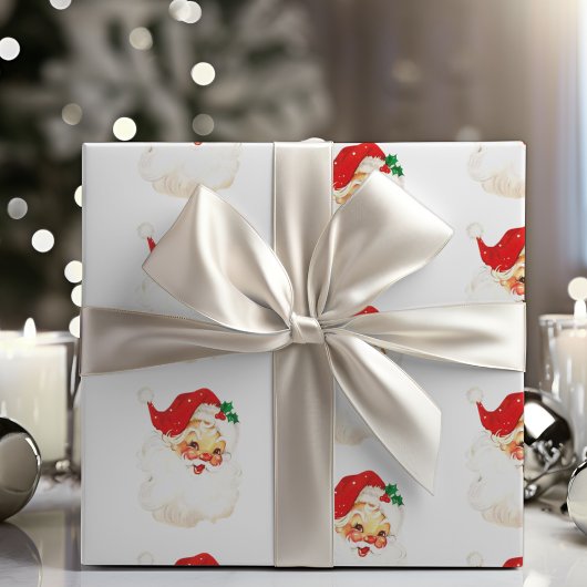 Mid Century  Jolly Santa Claus Cadeaupapier