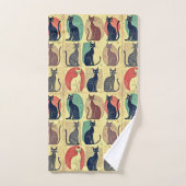  mid-century katten bad handdoek (Handdoek)