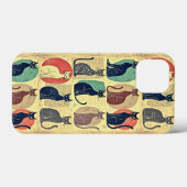 mid-century katten Case-Mate iPhone case (Achterkant (horizontaal))