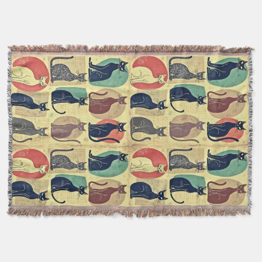  mid-century katten deken (Voorkant)